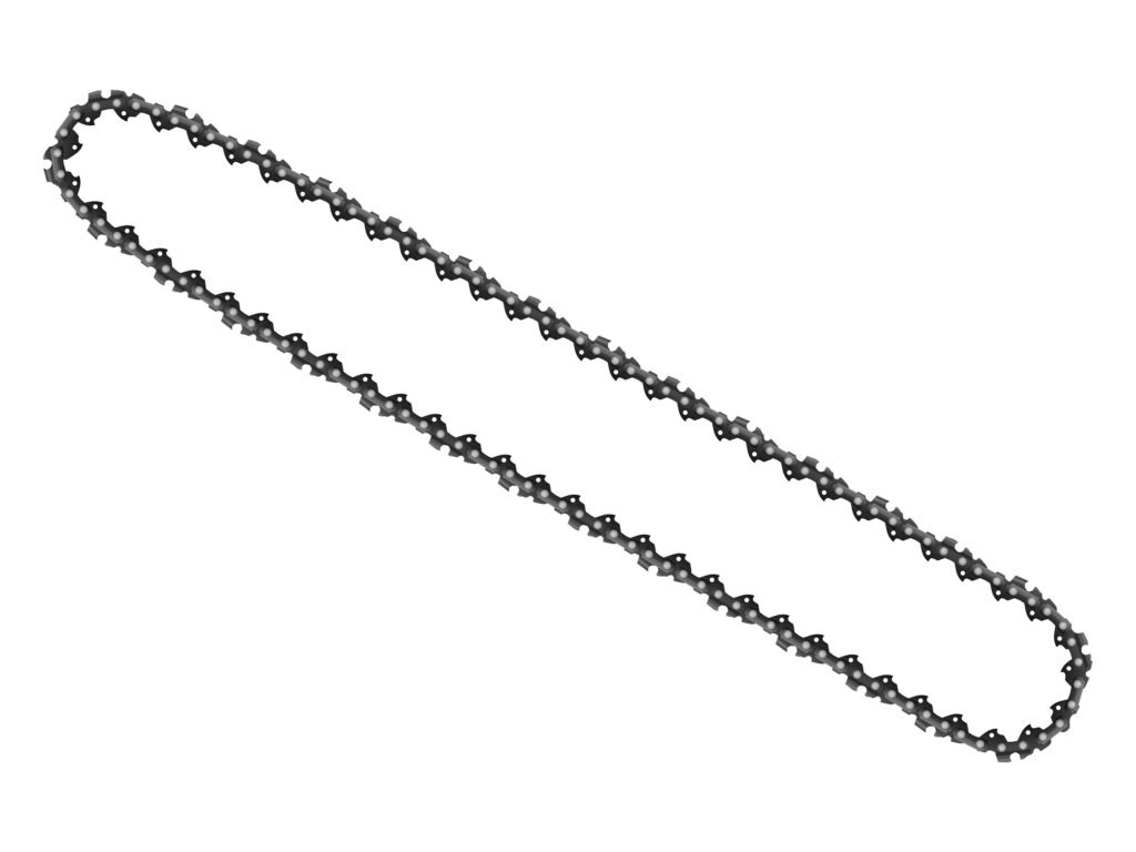 chainsaw chain in a white background